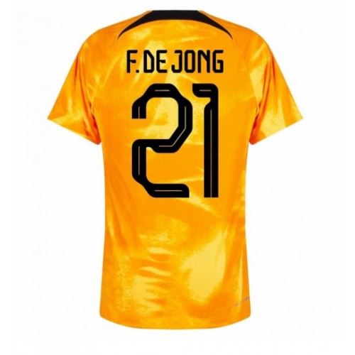Netherlands Frenkie de Jong #21 Replica Home Shirt World Cup 2022 Short Sleeve